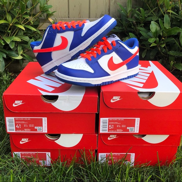 Nike Dunk Low 'Bright Crimson Game Royal' - Picture 1 of 4
